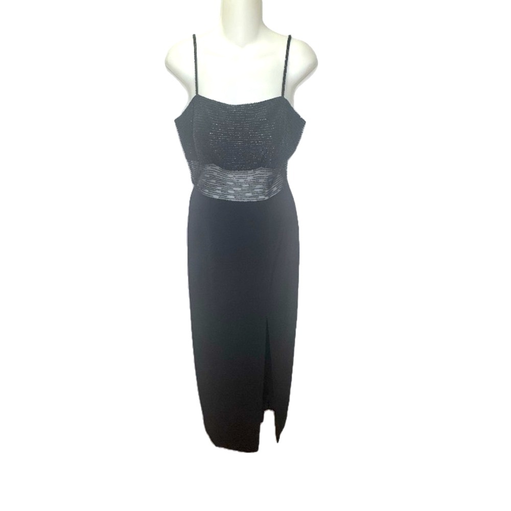 Jovani Black Sleeveless Elegant Maxi Dress Sz 6
